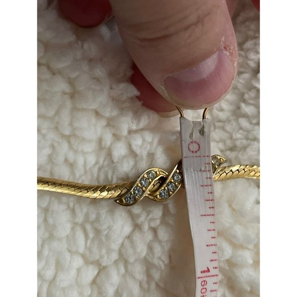 Vintage Avon Gold Tone Rhinestone Twisted Serpentine Design Chain Bracelet - Picture 8 of 9